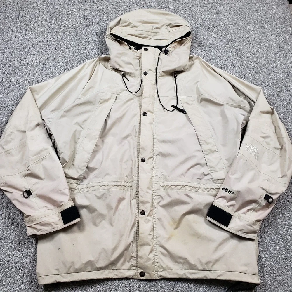 Vintage North Face Jacket Jacket Mens XL Tan Mountain Light Parka Hiking